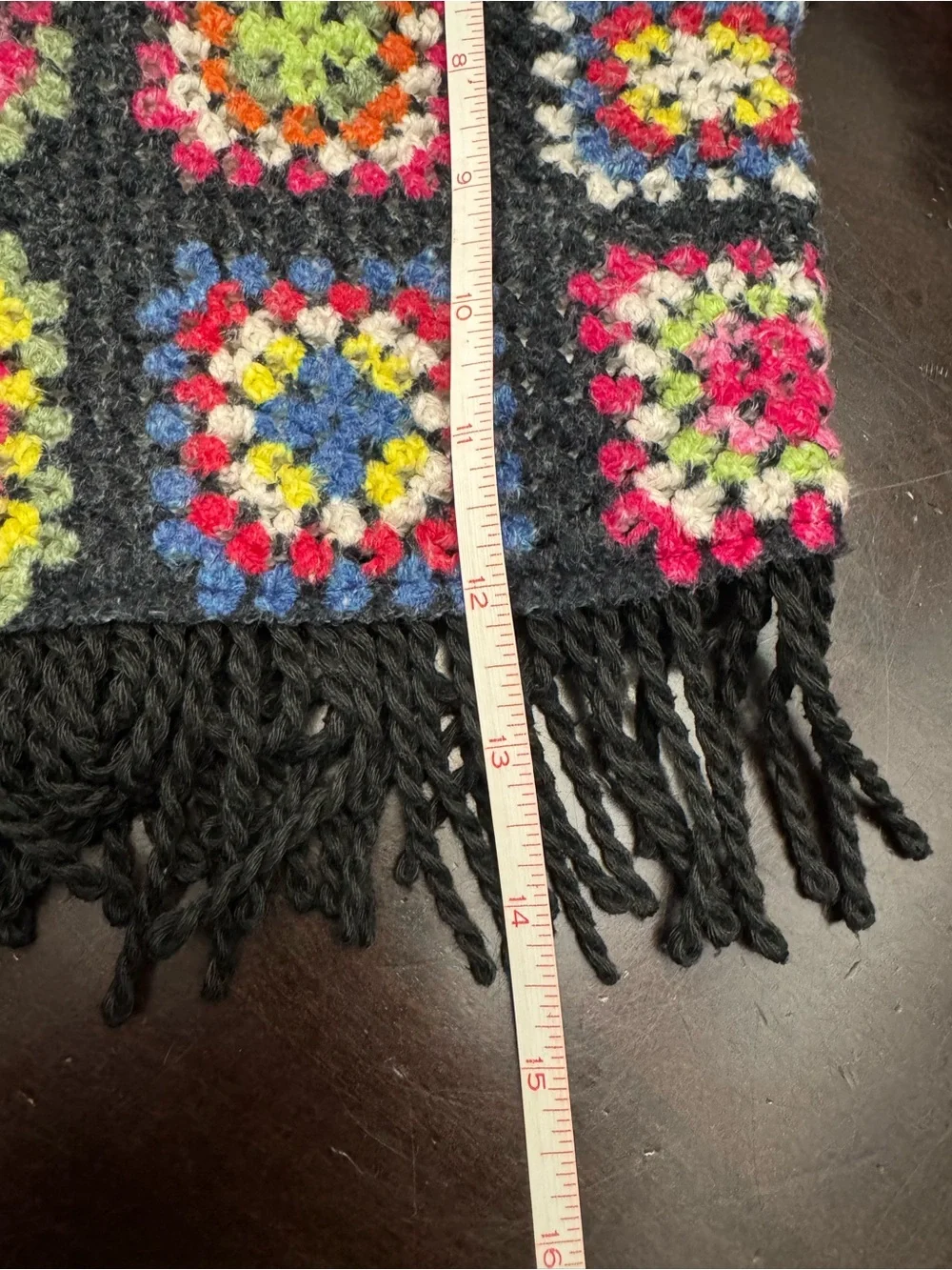 TWINSET Girls Size 8A Crochet Granny Square Fringe Sweater